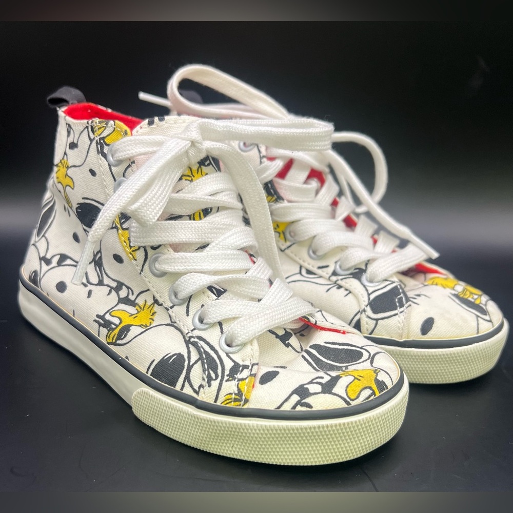 Gap/ Peanuts Collaboration- High-Top Sneakers - White/Yellow, Size:11 Toddler